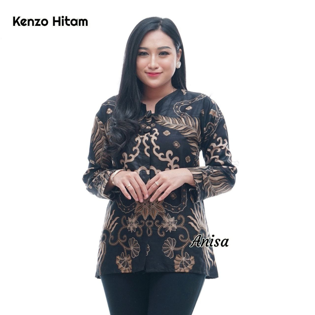 Baju Batik Wanita Modern Atasan Blouse Batik Kerja Kantor Wanita