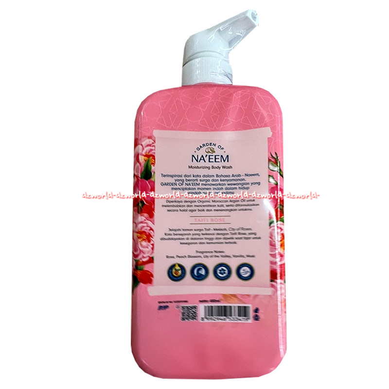 Na'eem Gardern Of Taife Rose 480ml Sabun Mandi Sabun Cair Wangi Bunga Segar Perawatan Tubuh Naeem Sabun Pink Ungu