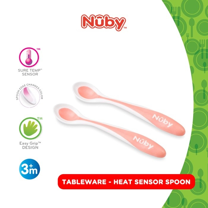 Nuby 2 Pack Heat Sensor Spoon - Sendok Makan Bayi