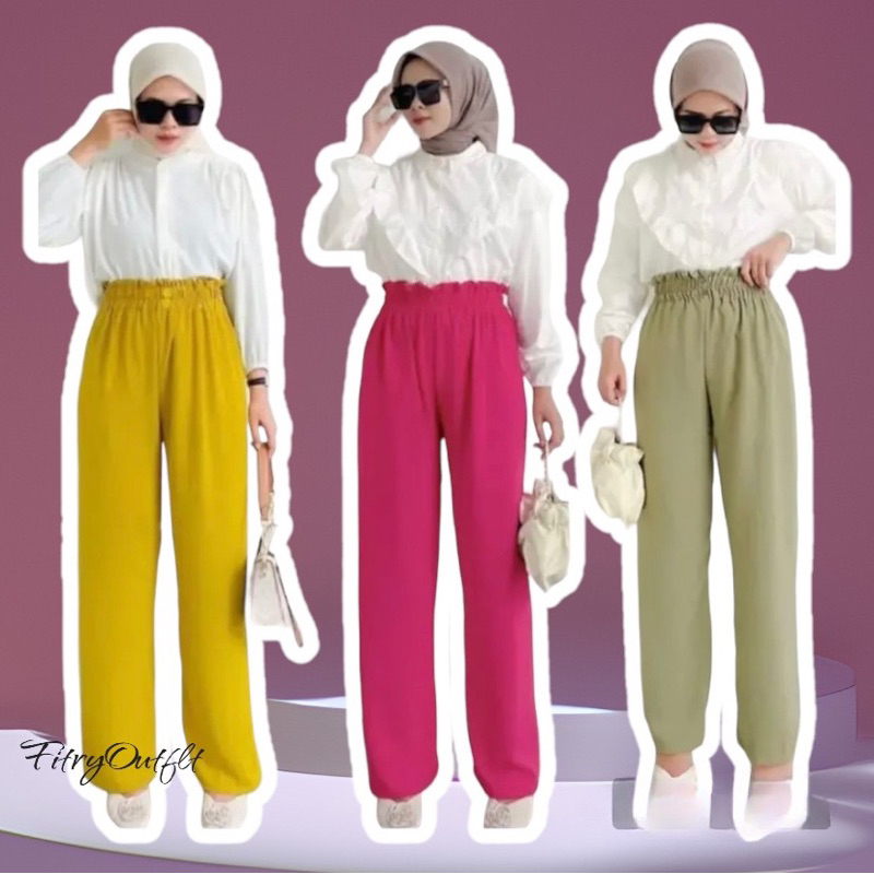 Celana Kulot Crinkle Premium / Kulot Crinkle Jumbo / Kulot Highwaist Bahan Crinkle Airflow Premium /