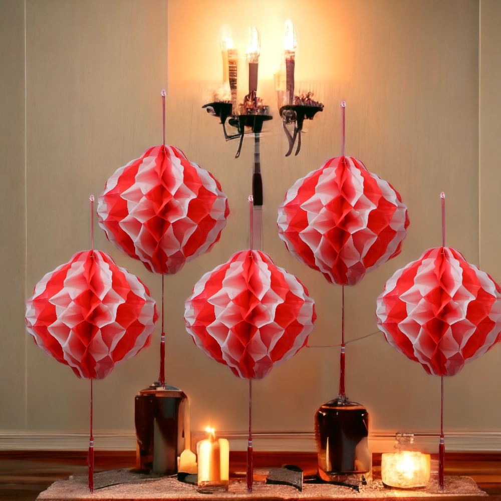 Lampion Kertas Merah Putih Sepasang 2 pcs Hiasan Dekorasi HUT Kemerdekaan RI 17an Agustusan
