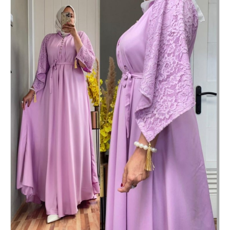 LUNA MAYA DRESS BAHAN SHAKILA LENGAN BRUKAT