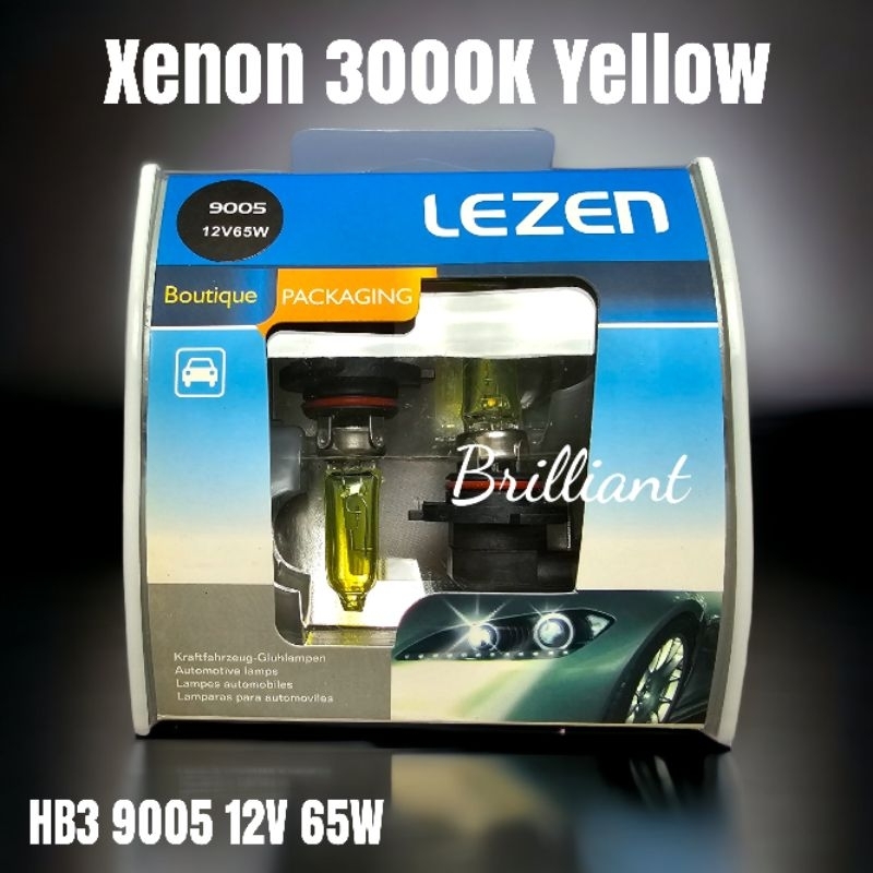 Lampu Bohlam Halogen Xenon - 3000K Yellow Glass - H3 H4 H7 H11 H16 HB3 HB4 - Harga Set