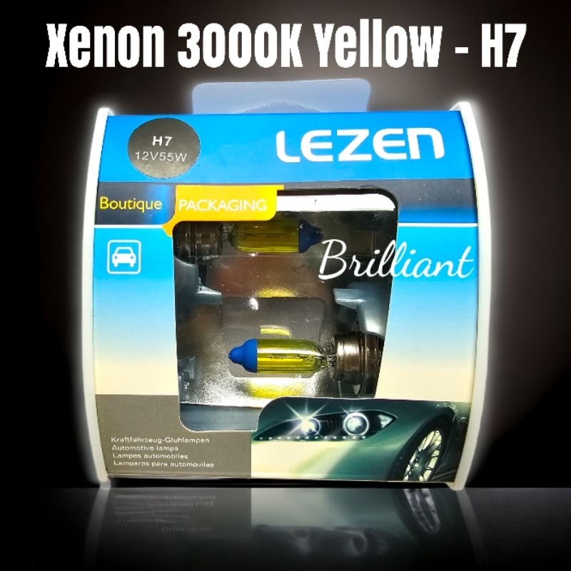 Lampu Bohlam Halogen Xenon - 3000K Yellow Glass - H3 H4 H7 H11 H16 HB3 HB4 - Harga Set