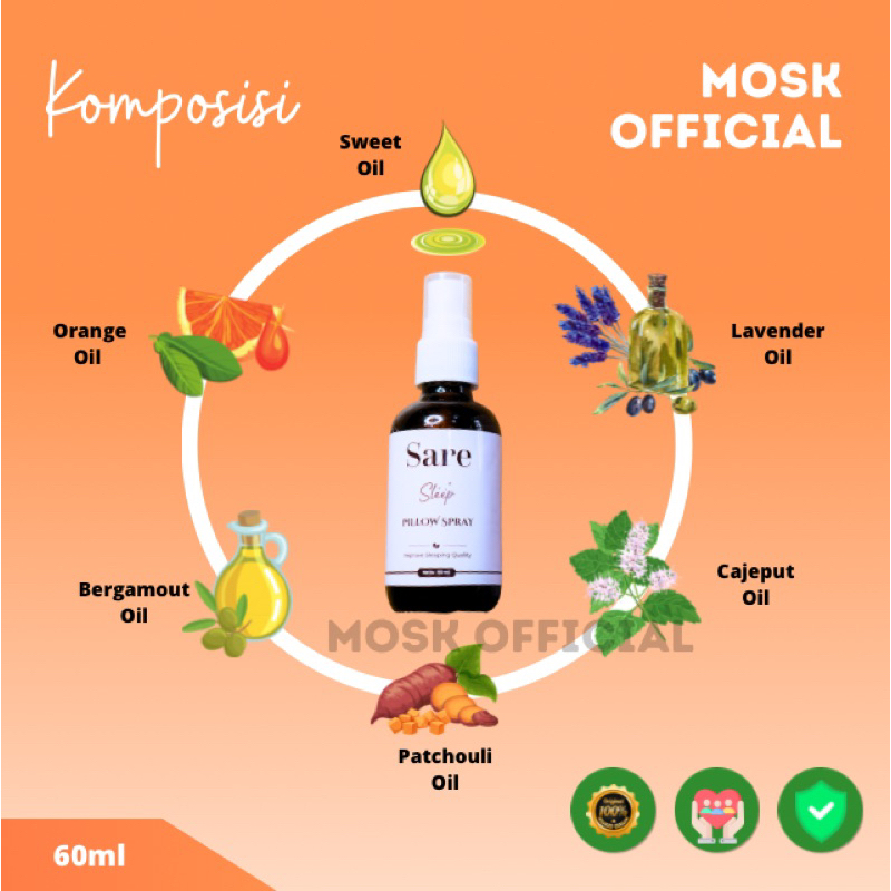 Sare pillow spray anti insomia | spray atasi insomia atasi insomia tanpa efek samping Sare anti insomia herbal