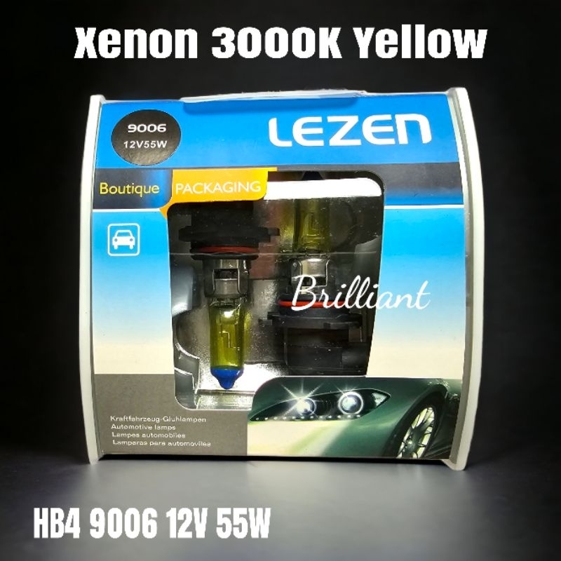 Lampu Bohlam Halogen Xenon - 3000K Yellow Glass - H3 H4 H7 H11 H16 HB3 HB4 - Harga Set