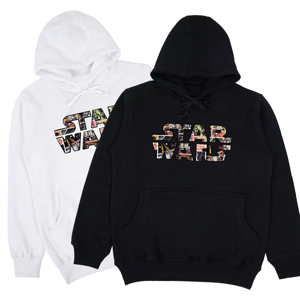 (SABLON) Sweater Pull &amp; Bear Star War Putih Premium Quality Full Print Pria Wanita