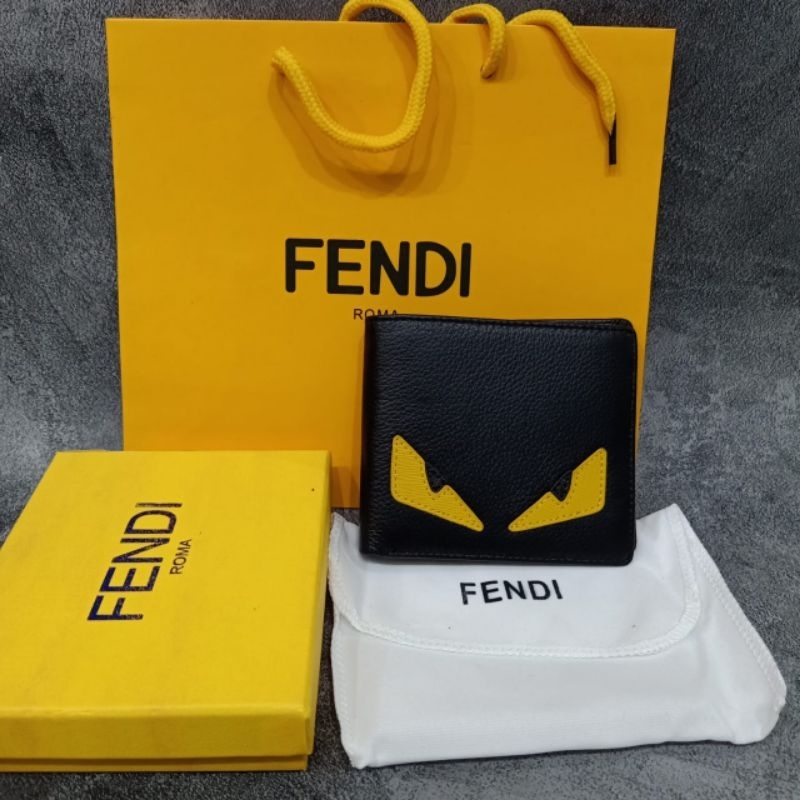 Dompet Fendi Eyes Monster Yellow Dompet Kulit Import