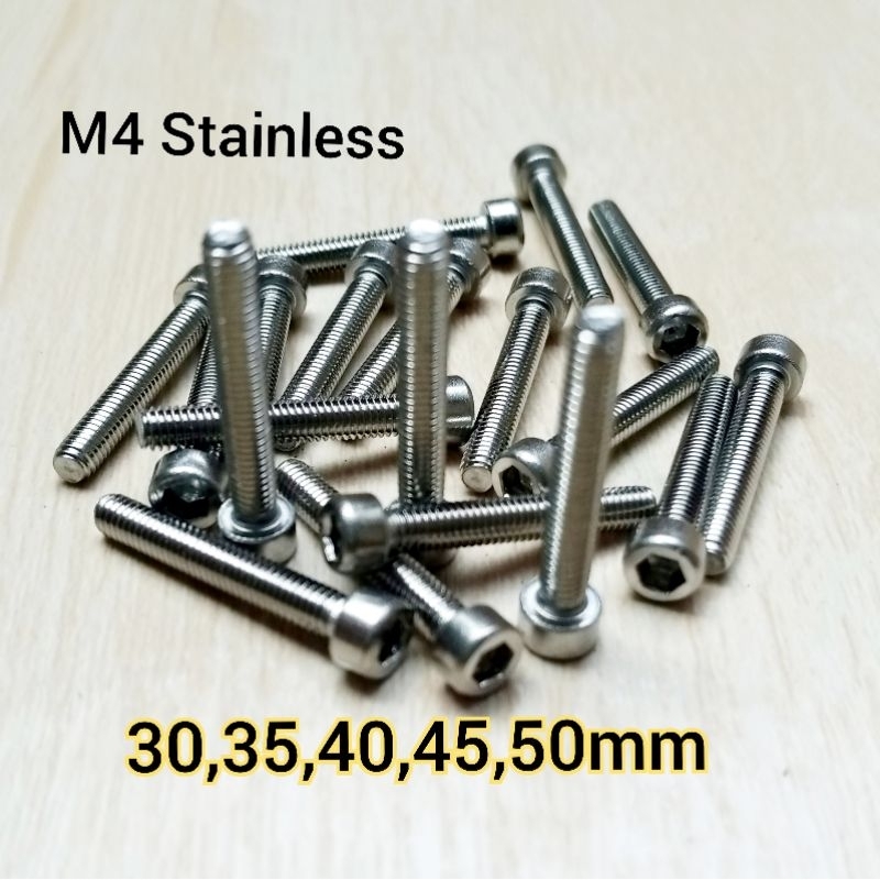 Baut L M4 Hex Socket Stainless 201