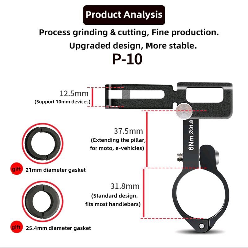 GUB P30 Original Holder Hp Dudukan Ponsel PCX ADV BEAT STREET SCOOPY DLL Aluminium Aloy