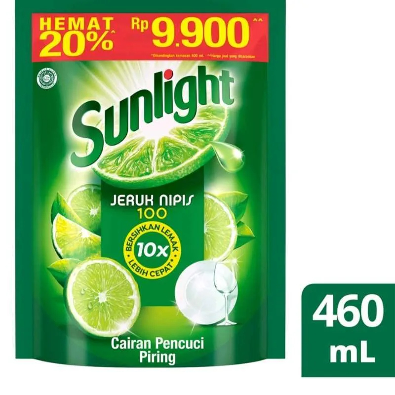 Sunlight Sabun Pencuci Piring 460mL 1 Dus/Karton