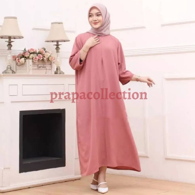 Daster gamis cringkle airflow lengan 3/4 LD120 busui friendly