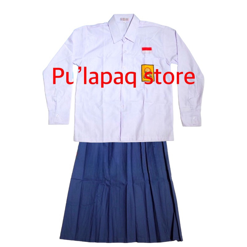

pulapaq store Setelan Seragam Sekolah SMP BAJU PANJANG ROK PANJANG Perempuan Cewek
