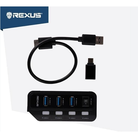 USB Hub Rexus 3.1 H332 7 Port + Converter Type C