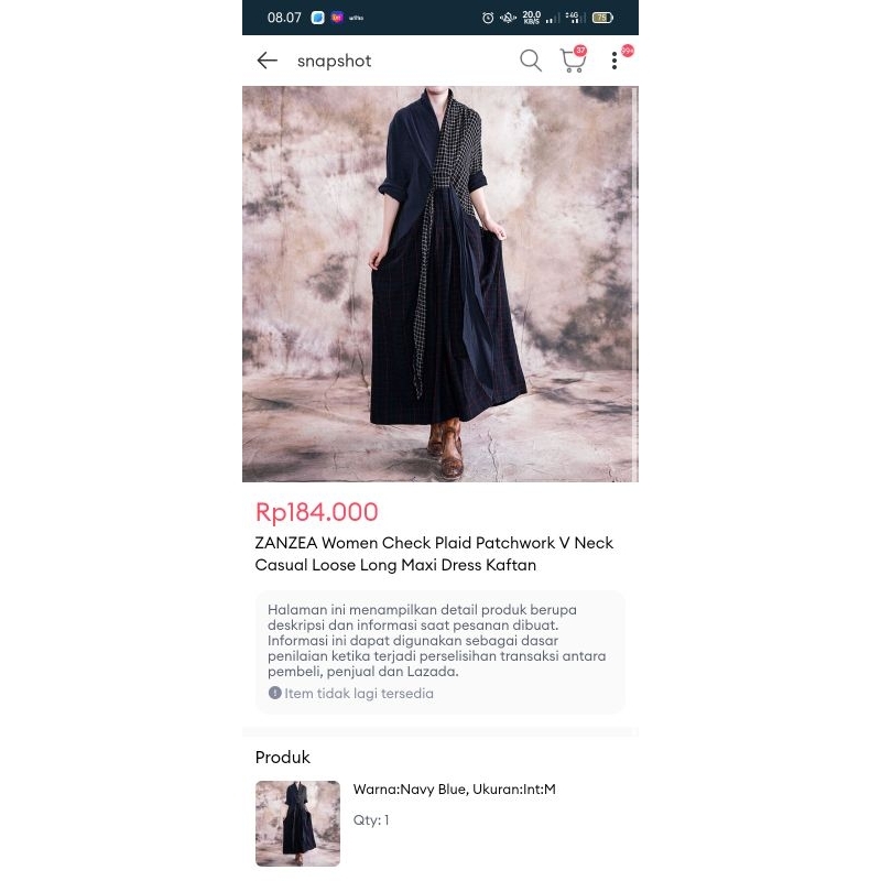 ZANZEA Women Check Plaid Patchwork V Neck Casual Loose Long Maxi Dress Kaftan