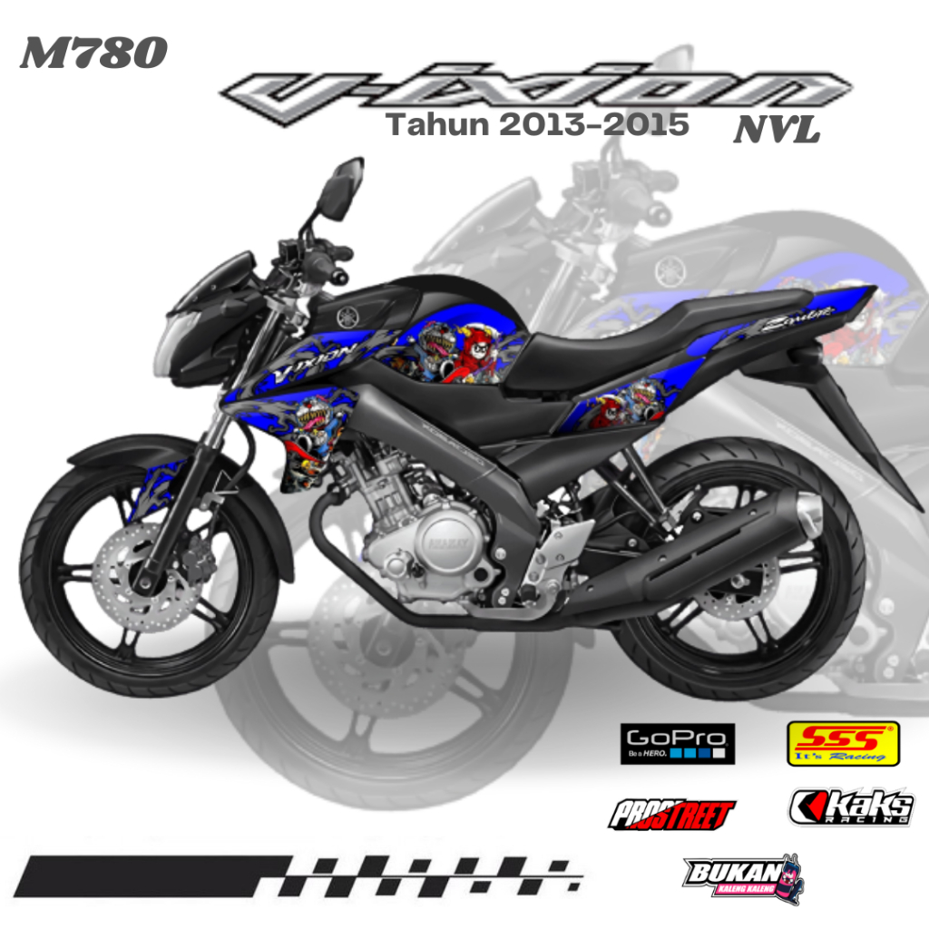 Lis Stiker Striping Yamaha Vixion NVL M780 Tahun 2013 2014 2015 List Sticker Aksesoris Variasi Modif