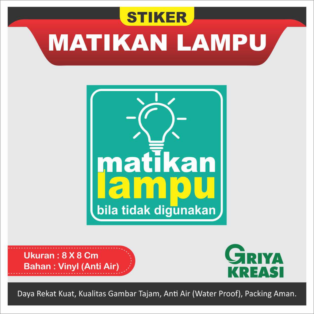 

STIKER MATIKAN LAMPU ANTI AIR