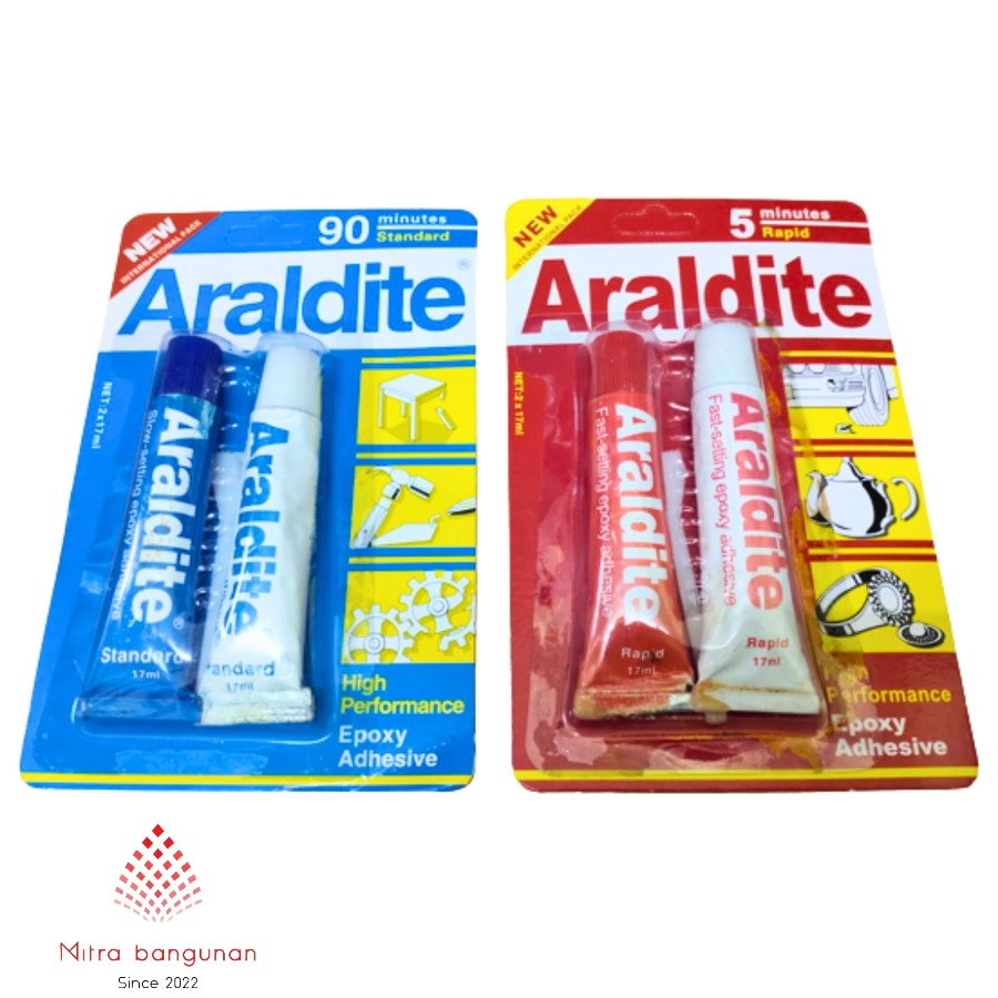 

MB88 Lem Besi Araldite Epoxy Rapid Resin Merah 5 Menit Biru 90 Menit 2x17ml - MERAH 5 MENIT