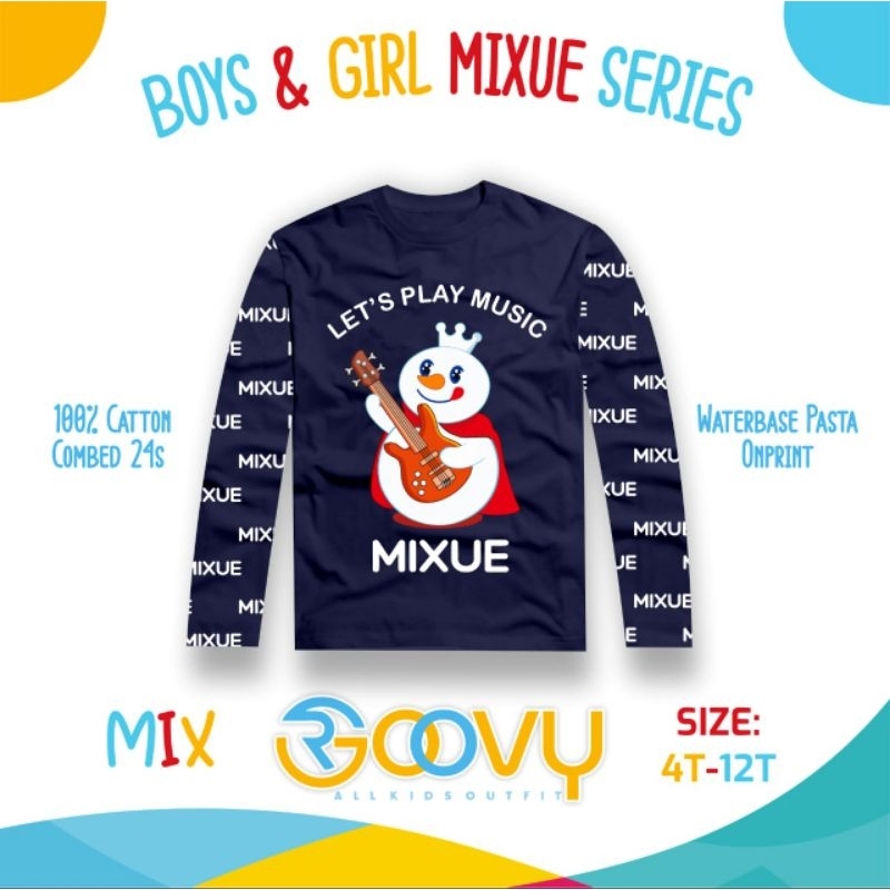 Kaos Anak Mixue Boy &amp; Girl 4-12T