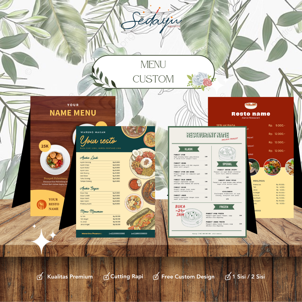 Design Menu Makanan Minuman Cafe | Cetak Menu Makanan Minuman Cafe | Free Design