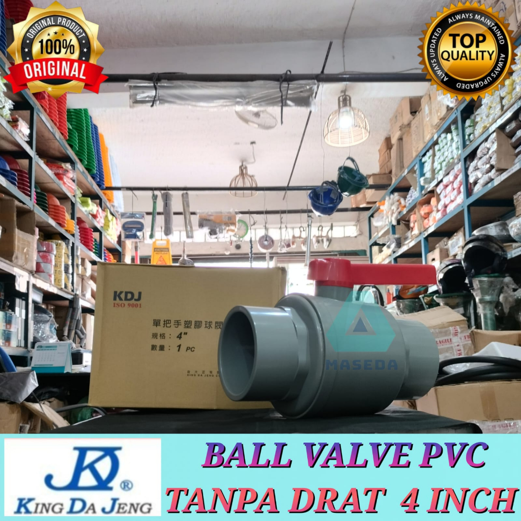 STOP KRAN Ball Valve BALLVALVE pvc 4" inch KDJ Taiwan