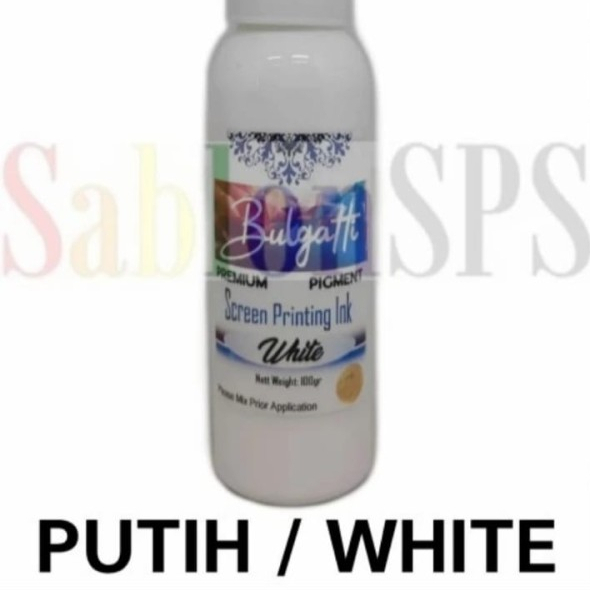 BIANG WARNA SABLON PUTIH WHITE PIGMEN BULGATTI 500 gr