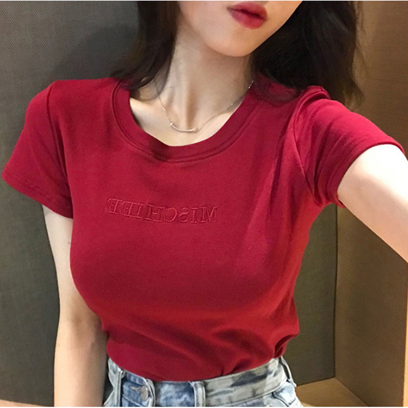 DF BJ406 Baju Atasan Kaos Wanita Lengan Pendek Korean Style Wanita Sexy Kekinian