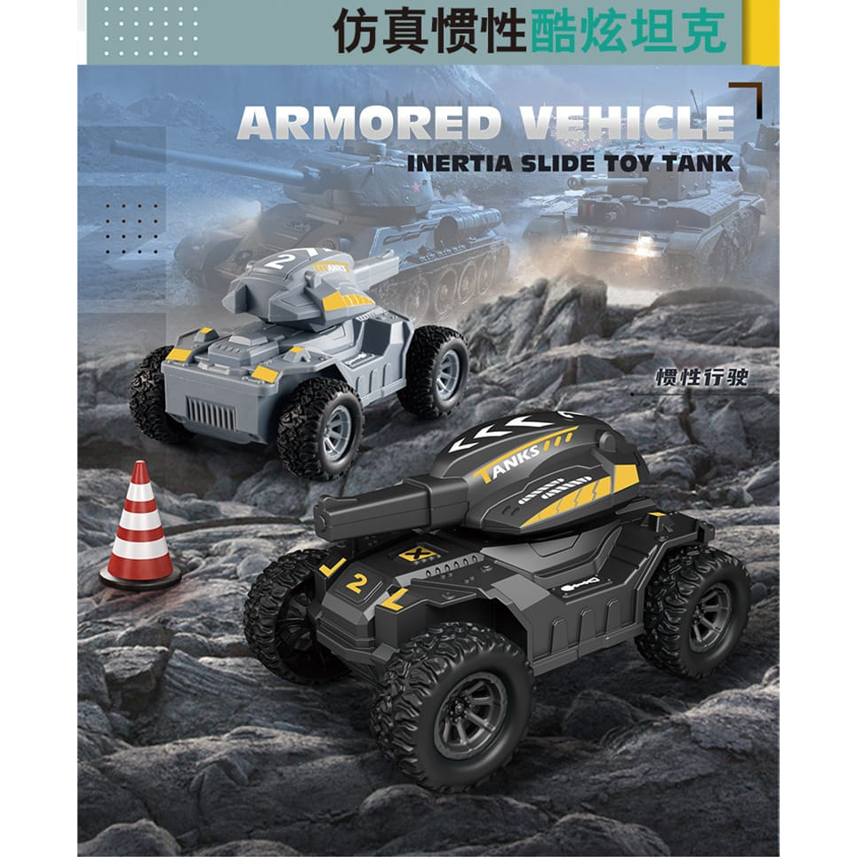 Mainan Mobil-Mobilan Armored Vehicle Inertia Slide Toy [ TANK ] BHX 899-27