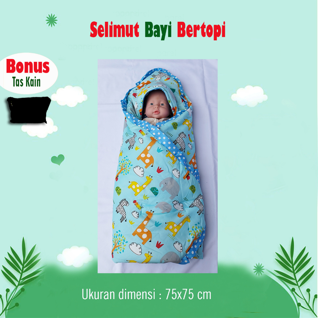 FREE TAS!! Selimut Bayi Topi baby blanket hoodie blanket baby kado lahiran bayi