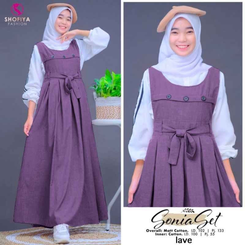 SONIA GAMIS SETELAN OVERALL+ INNER TERBARU BY SHOFIYA SFS