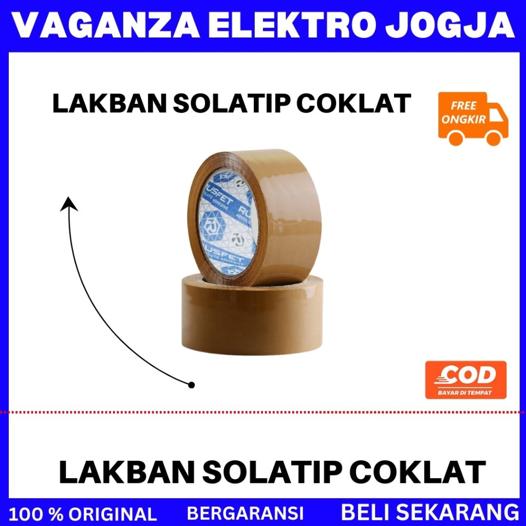 

solatip lakban cokelat // solasi lakban packing merk borneo