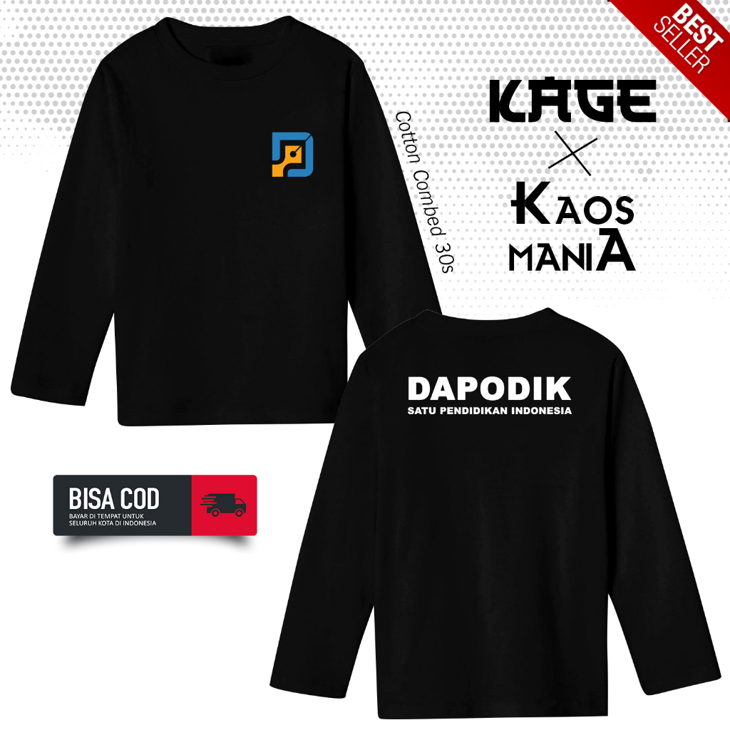 Kaos DAPODIK - Baju Operator Sekolah Tangan Panjang KAOS KAGE