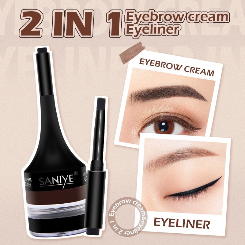 【Official Outlet】SANIYE Eyeliner Pen Eye liner With Brush Gel Matte Cair Quick Dry Cepat Kering Longlasting Tahan Lama Waterproof Anti Air Kosmetik Mata Makeup Wajah M418 M255 M208 BPOM