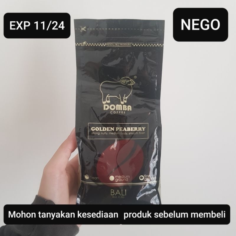

[NEGO] Domba Coffee Bali Golden Peaberry 225 gr Kopi bubuk Halus Fine Ground