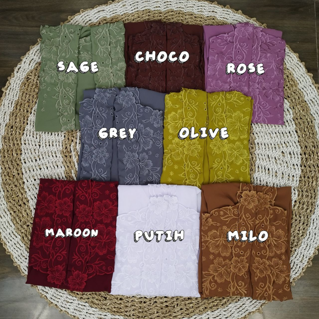 Kain Lembaran Kebaya Sifon Bordir Kartini Pucuk Kebaya Bali Murah