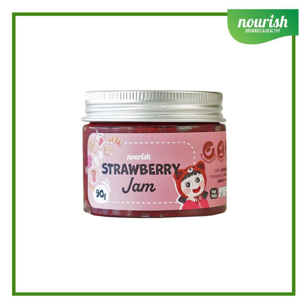 STRAWBERRY JAM VEGAN (SELAI STRAWBERRY) RENDAH KALORI, TANPA GULA PASIR 90gr