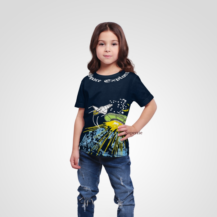 Baju Kaos Anak Laki laki Grosir Baju Anak Cewek Motif Pesawat SL ASTRO NAVY abadigrosir bandung