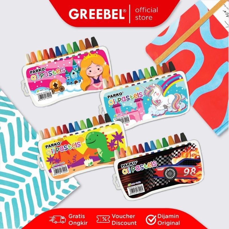 

Parko Crayon 12c / Krayon Anak Kids Oil Pastel isi 12 Warna