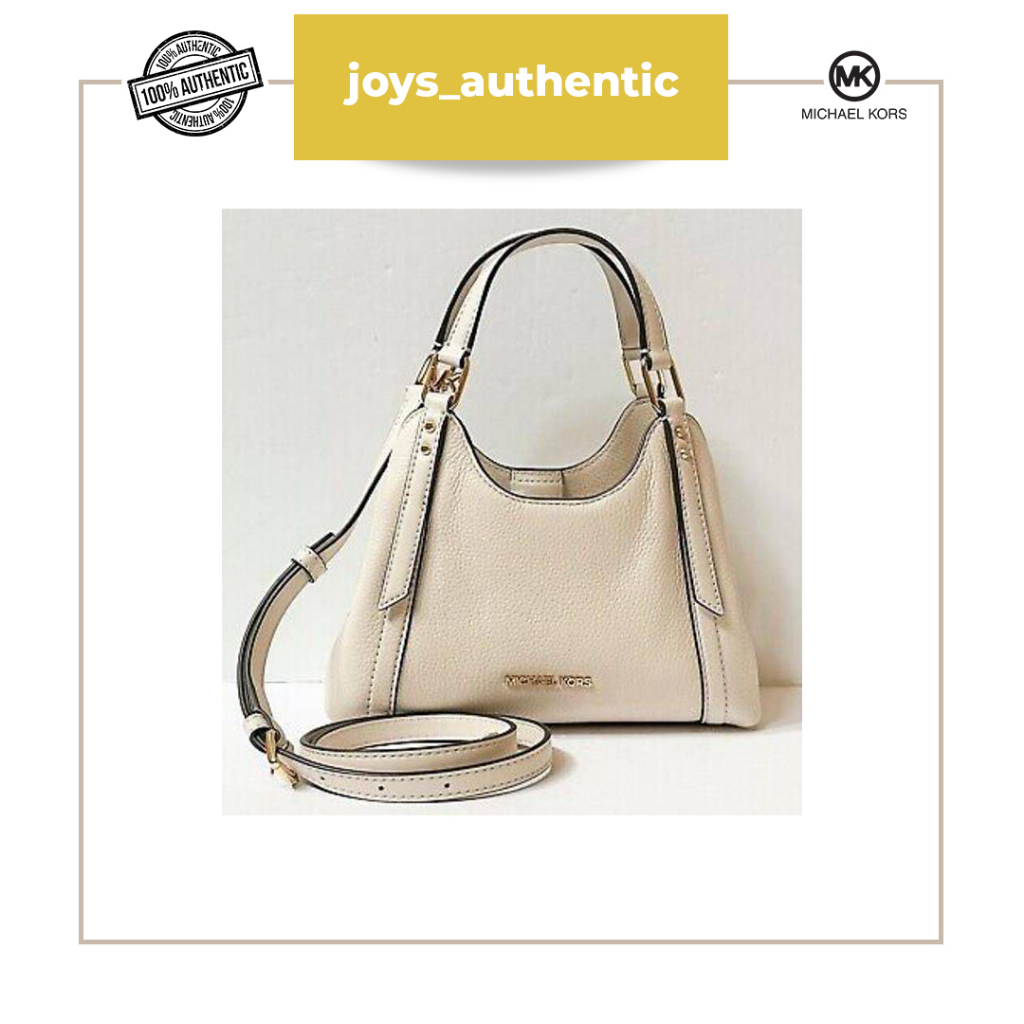 Tas Wanita Michael Kors Arlo Small Triple Compartment Light Cream Woman Bag Authentic Original