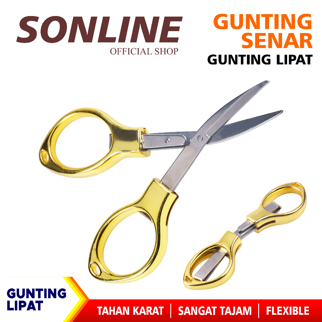 SONLINE - Gunting Kecil Mini Lipat Gunting Lipat Senar Pancing Gunting Kacamata / Gunting Serbaguna Multifungsi Portable / Gunting Kertas Kapas Stainless Steel