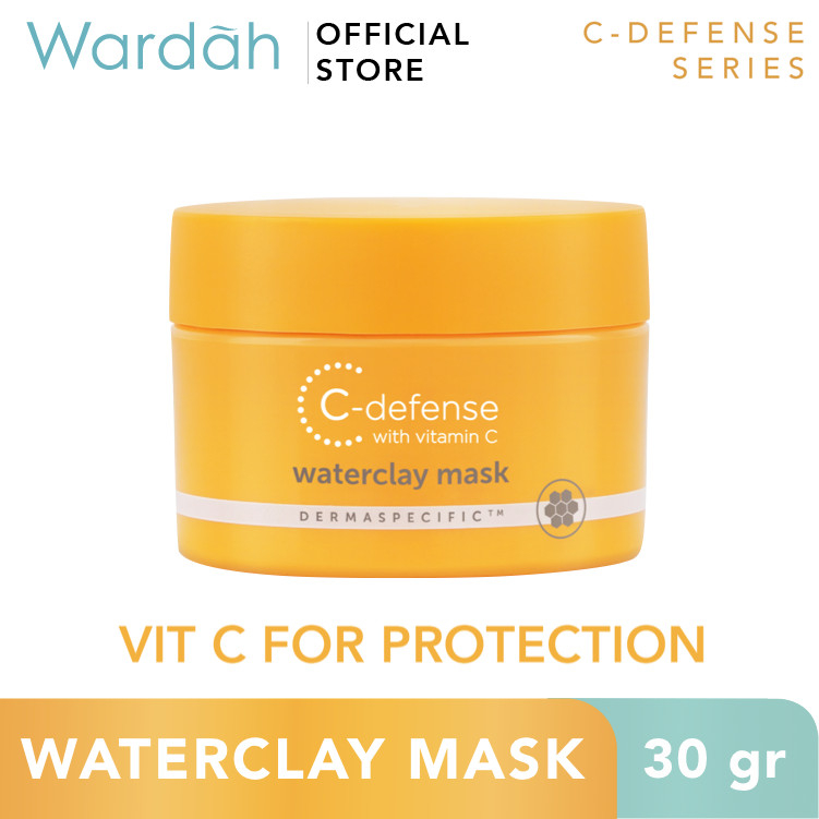 Wardah C-Defense Waterclay Mask 30g | Masker Muka