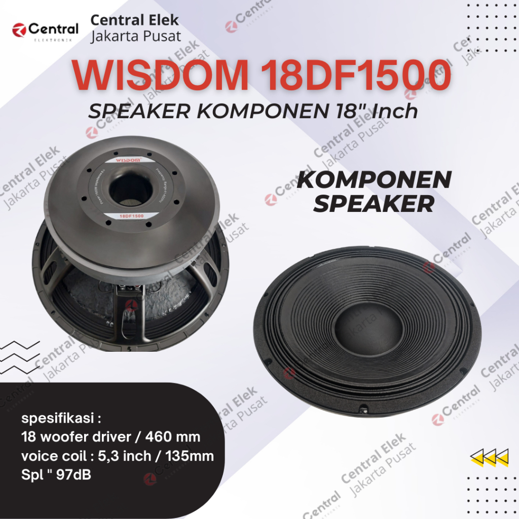 Wisdom 18DF1500 18-inch Speaker Komponen Wisdom 18-DF1500