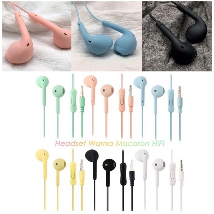 Headset Macaron/Handsfree U19 macaron color Extra BASS