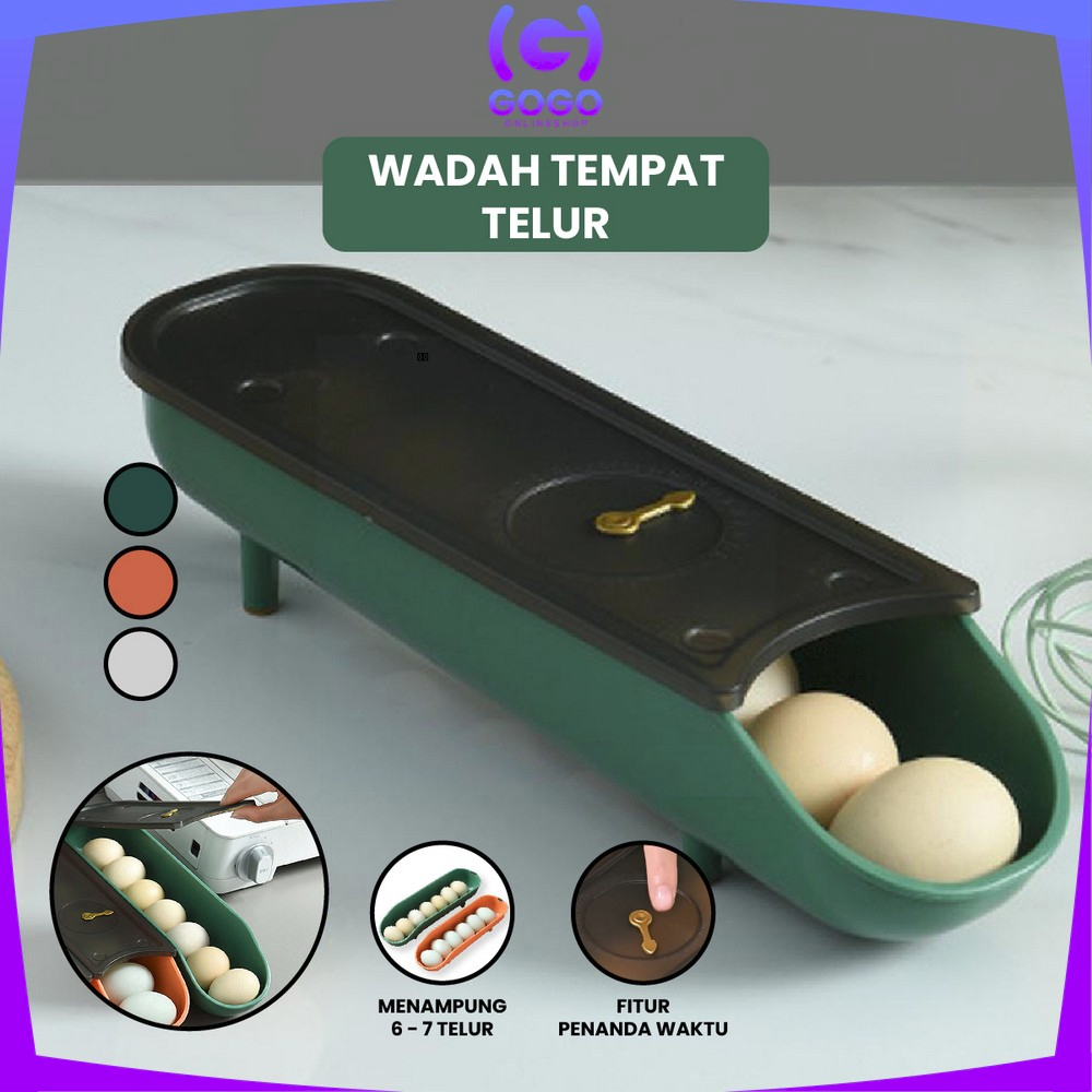 GOGO-C861 Tempat Telur Ayam Estetik Storage Box Organizer / Wadah Tempat Telor Kotak Penyimpanan Serbaguna