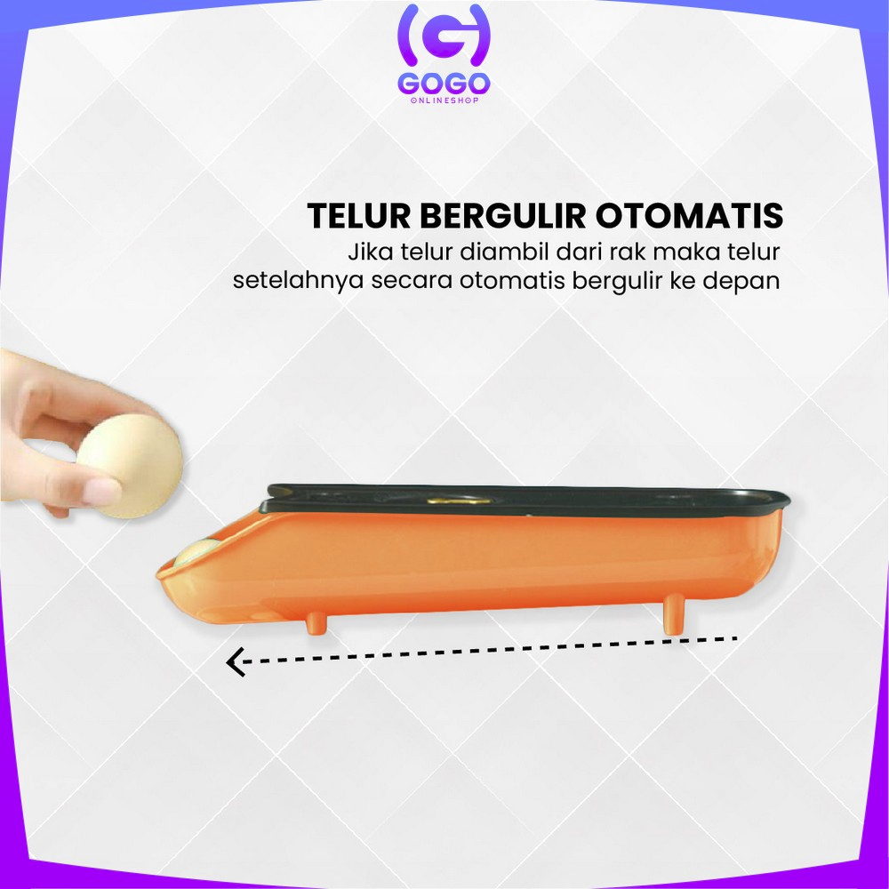 GOGO-C861 Tempat Telur Ayam Estetik Storage Box Organizer / Wadah Tempat Telor Kotak Penyimpanan Serbaguna