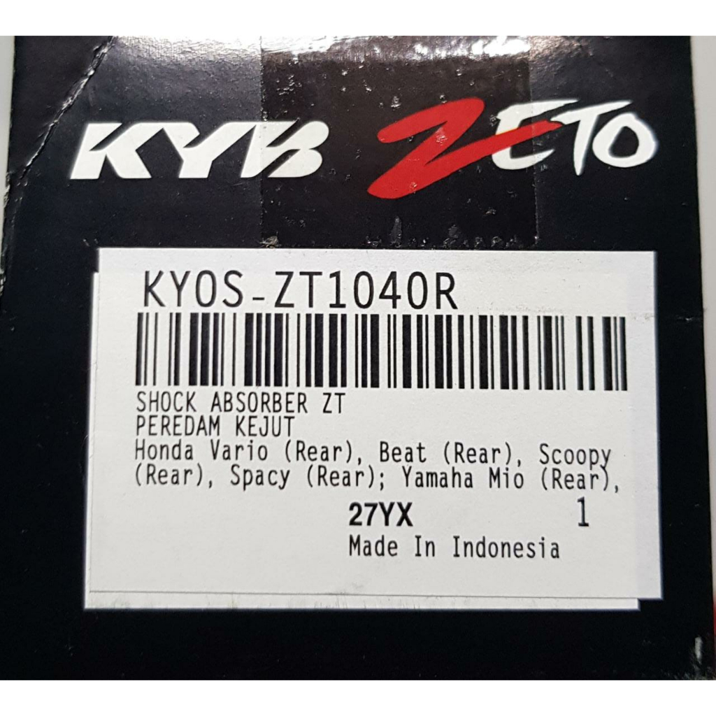 Shock Breaker Absorber Belakang KAYABA KYB ASTRA Zeto (KYOS ZT1040) Mio Vario Beat Scoopy Spacy Fino Xeon