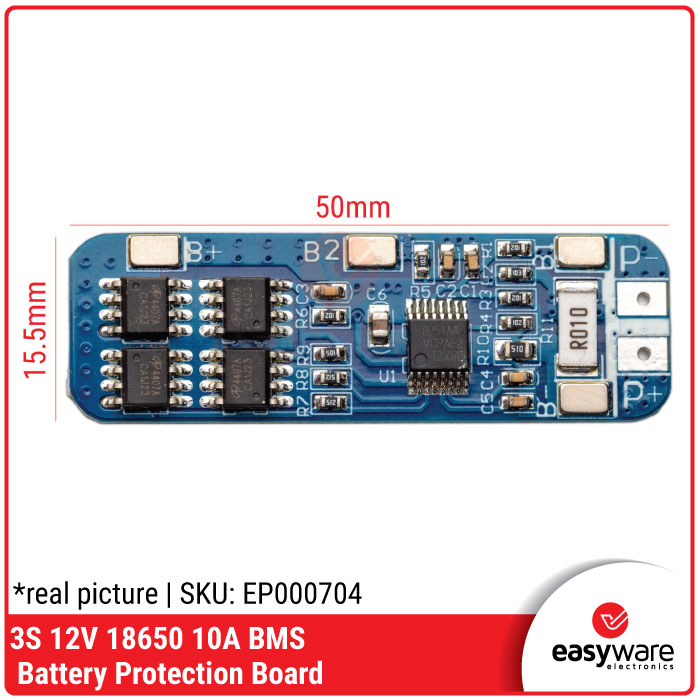 BMS 3S 10A 12V 18650 Lithium Battery Charger Board Protection Module