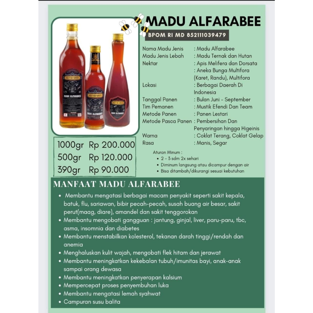 

Madu Murni Alfarabee | Madu Murni Alami Asli Panen Sendiri | Pure Raw Honey