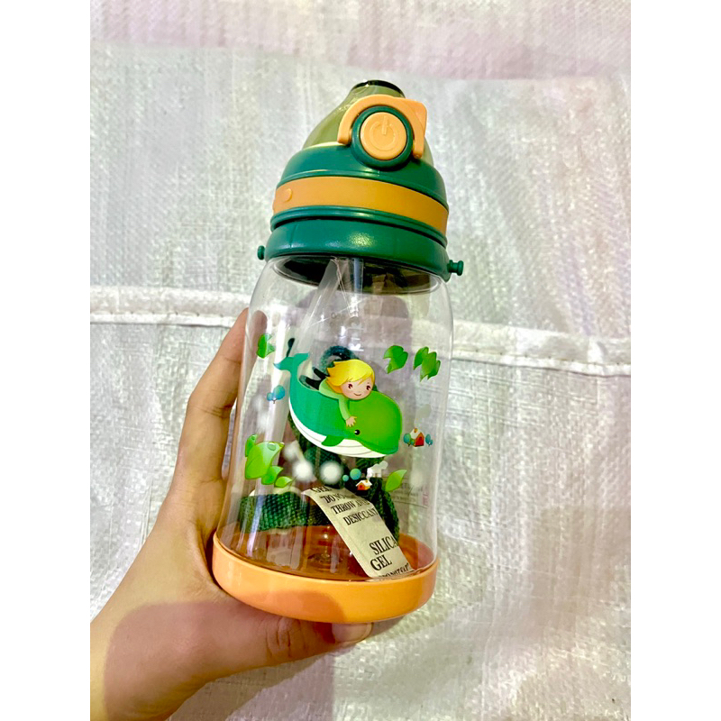 2667 BOTOL MINUM KARAKTER DOLPHIN - BOTOL MINUM ANAK LUCU IMUT KARAKTER BINATANG LAUT 550ML- TEMPAT MINUM SEKOLAH DENGAN TALI TENTENG FREE SEDOTAN