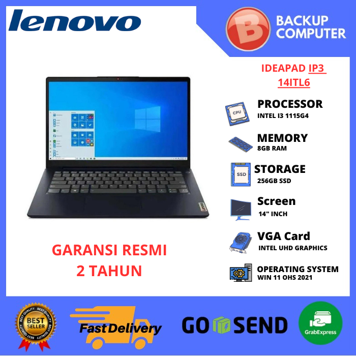 LAPTOP LENOVO IDEAPAD IP3 14ITL6 82H701J0ID/82H701HYID